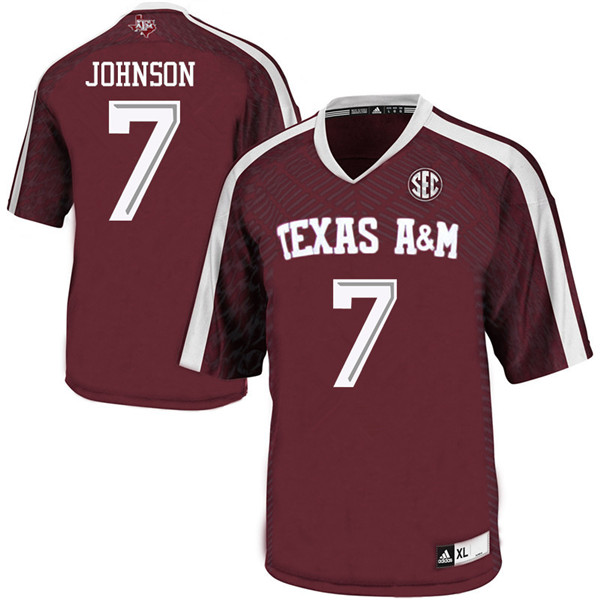 Men #7 Buddy Johnson Texas Aggies College Football Jerseys Sale-Maroon